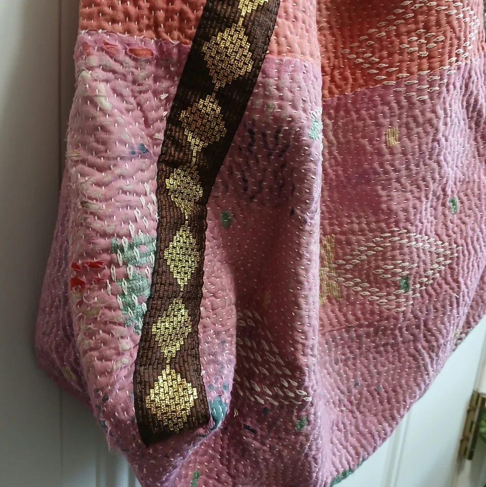 *repaired*** World Market large shoulder bag purse with long strap And Repair
